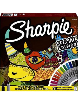 Renas Store Sharpie Fine Permanent Markör 20'li Karışık Kutu, Gergedan