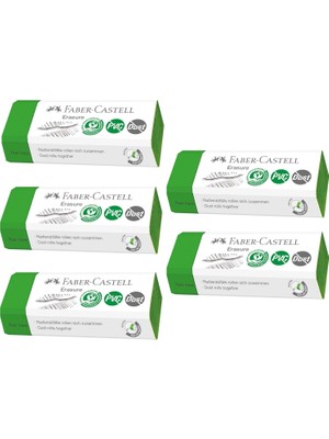Renas Store Faber-Castell 187250 Silgi, Pvc Içermez, Tozsuz, Yeşil, 5 Adet