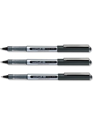 Renas Store Uni-Ball 3 x Uni BALL-UB150 Eye Dönerbaşlı Kalem, Mikro 0,5 mm Uç, 0,3 mm Genişliği, Siyah Mürekkep