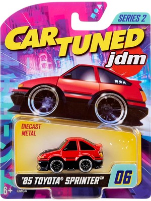 Renas Store Mgae Cartuned Jdm Seri 2 1985-87 Sprinter Trueno Gt-Apex AE86, Siyah Kırmızı, Diecast Metal Oyuncak Araba, Koleksiyon