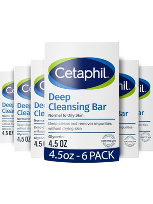 Renas Store Cetaphil Bar Soap, Deep Cleansing Face And Body Bar, Pack Of 6, For Dry To Normal, Sensitive Skin, Soap Free, Hypoallergenic, Paraben Free, Fragrance Free, Removes Makeup, Dirt And Oil