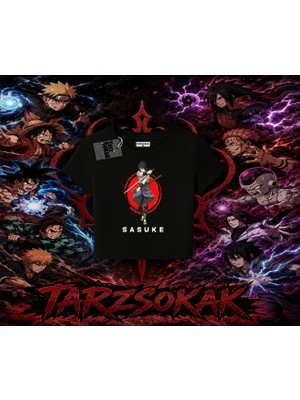 Tarzsokak Sasuke Uchiha Naruto Anime Karakter Kadın Baby Tee Beyaz
