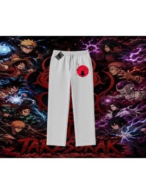 Tarzsokak Itachi Uchiha Naruto Anime Karakteri Unisex Baggy Eşofman Altı Beyaz