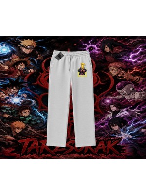 Tarzsokak Deidara Naruto Anime Karakteri Unisex Baggy Eşofman Altı Beyaz