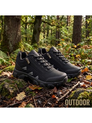 Wanderfull Trekking Siyah Erkek Outdoor Fermuarlı Ayakkabı 36-45