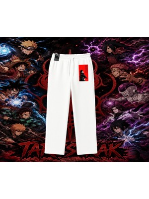 Tarzsokak Itachi Uchiha Naruto Anime Karakteri Unisex Baggy Eşofman Altı Beyaz