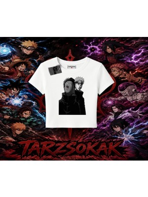 Tarzsokak Pain Nagato Naruto Anime Karakter Kadın Baby Tee Beyaz