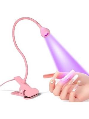Renas Store Gaman Masa Sabitlemeli Uv LED Kurutucu Lamba Jel Tips Kurutucu Oje Kurutucu 3W Pembe