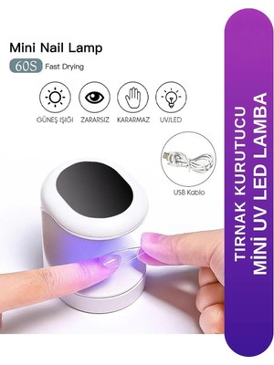 Renas Store Fontenay Mini Uv LED Işık Uv LED Lamba Tırnak Kurutucu Oje Tırnak Kurutma Makinesi Beyaz
