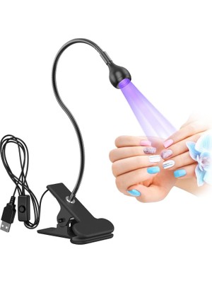Renas Store Portatif Mandallı Mini Uv LED Lamba Manikür Tırnak Kurutucu Siyah 3W