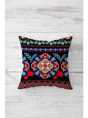 Renas Store Pelangi Mandala Desen Çift Tarafı Baskılı Gizli Fermuarlı Yastık Kılıfı Kırlent Koltuk Yastık Kılıfı, Karışık Renkli 45 x 45