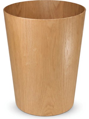 Vivarel Ahşap Yuvarlak Banyo ve Çalışma Odası Çöp Kovası 28 x 15 x 30 cm