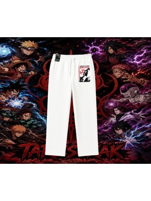 Tarzsokak Kakashi Hatake Naruto Anime Karakteri Unisex Baggy Eşofman Altı Beyaz