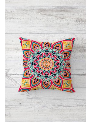 Renas Store Pelangi Etnik Geometrik Motifler Çift Tarafı Baskılı Gizli Fermuarlı Yastık Kırlent Koltuk Yastık Kılıfı, Karışık Renkli 45 x 45