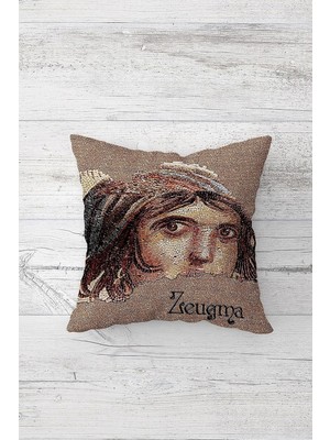 Renas Store Pelangi Zeugma Çift Tarafı Baskılı Gizli Fermuarlı Yastık Kılıfı Kırlent Koltuk Yastık Kılıfı, Kahve-Bej 45 x 45