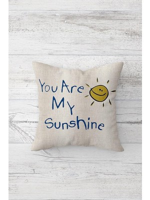 Renas Store Pelangi You Are My Sunshine Çift Tarafı Baskılı Gizli Fermuarlı Yastık Kılıfı Kırlent Koltuk Yastık Kılıfı, Mavi-Sarı 45 x 45, 24691151345451