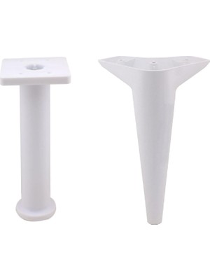 Renas Store BADEM10 12'li Set Aspen Mobilya Ayağı 12'li Set Robot Süpürge Için Koltuk Kanepe Sehpa Destek 24 cm Beyaz Baza Ayak