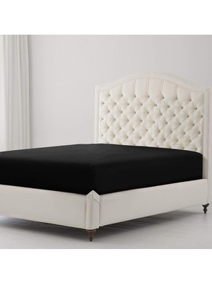 Renas Store Ezgi LASTIKLI%100 Pamuk Penye Çarşaf 120X200 Ara Boy Siyah, CARSAAF120