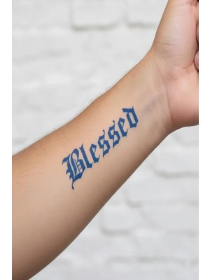 Renas Store Blessed Minimal Yarı Kalıcı Geçici Dövme 1 Ay Kalıcı Yapıştırma Dövme 5x5 cm