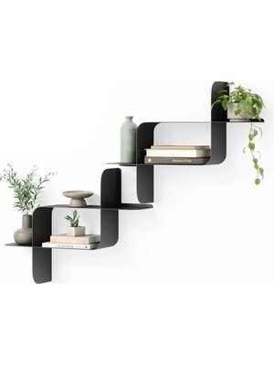 Umbra Montage Metal Duvar Rafları, 2'li Set Siyah 61 cm