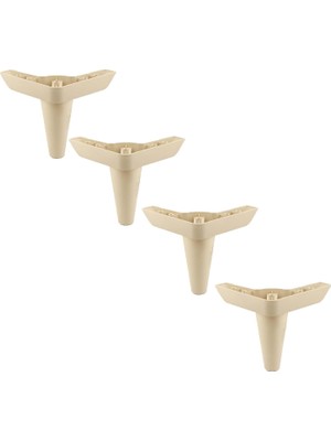 Renas Store BADEM10 4 Adet Aspen Lüks Mobilya Kanepe Sehpa Puf Koltuk Ayağı 14 cm Krem Baza Köşe Ayak