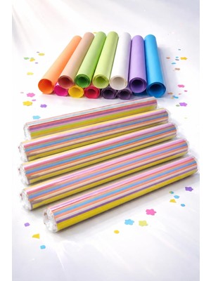 Renas Store 50 Adet 50X70 cm Fon Kartonu 10 Renk(5 Rulo) Fon Kartonu
