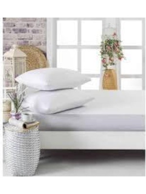 Renas Store Çift Kişilik Ranforce Pamuk Lastikli Çarşaf Seti 160X200 Beyaz
