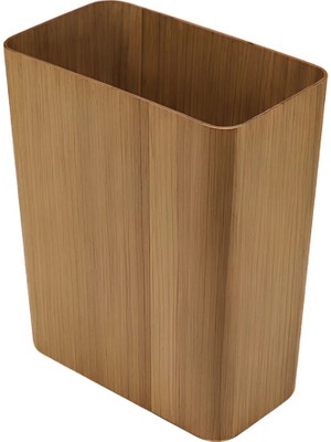 Vivarel Ahşap Dikdörtgen Banyo ve Çalışma Odası Çöp Kovası Ø25 x 30 cm
