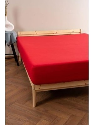 Renas Store Soley 120X200 Fitted Premium Penye Çarşaf, Kırmızı