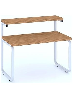 Renas Store Mutfak Organizer Tezgah Üstü Metal Raflı Mikrodalga Fırın Standı Bambu, Dehalimited