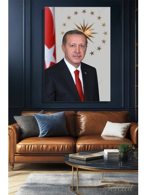 Şehzat Dikey Kanvas Duvar Tablosu Tekli Recep Tayyip Erdoğan Rte Portre Başkan Erdoğan Cumhurbaşkanı
