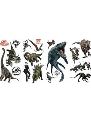 Renas Store Jurassic World Fallen Kingdom Soy ve Yapıştır Duvar Çıkartmaları, Roommates'ten RMK3798SCS