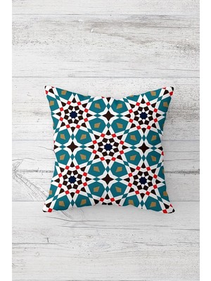 Renas Store Pelangi Etnik Geometrik Motif Çift Tarafı Baskılı Gizli Fermuarlı Yastık Kılıfı Kırlent Koltuk Yastık Kılıfı, Indigo-Siyah 45 x 45