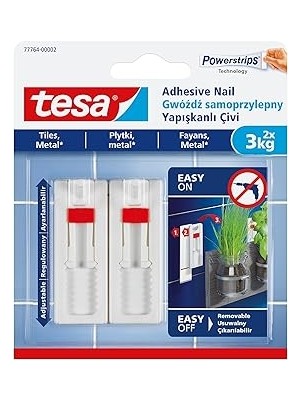 Renas Store Yapışkanlı Askı - Çivi, Iz Bırakmadan Sökülebilir, Fayans ve Metal Yüzeyler Için, 3kg x 2 Adet