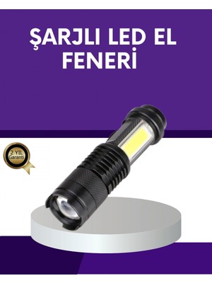 Hace Bazaar Şarjlı Mini LED El Feneri 2000 Lümen Su Geçirmez