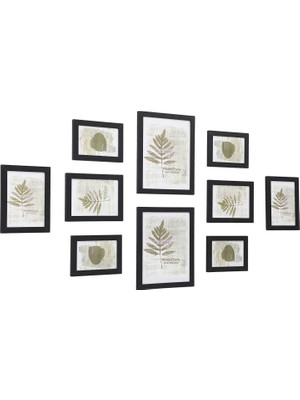 Renas Store Songmıcs Resim Çerçevesi Seti 10'lu, 20 x 25 cm Boyutunda 2 Fotoğraf, 13 x 18 cm Boyutunda 4 Fotoğraf, 10 x 15 cm Boyutunda 4 Fotoğraf, Siyah
