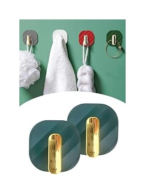 Renas Store Buffer 2'li Yapışkanlı Retro Banyo Askılığı, Yeşil, PRA-9932453-0705