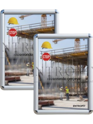 Renas Store 2 Adet - Alüminyum Açılır Kapanır Baskı Afiş Reklam Poster Çerçevesi, 50X70 Cm, Kurum ve Iş Yerleri Için