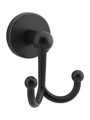 Renas Store BADEM10 Metal Askı Siyah Renk Askılık Banyo Tuvalet Havlu Bornoz Askısı Çatal Ikili Askı