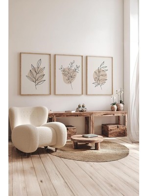 Renas Store Artavessa Gerçek Ahşap Çerçeveli 3 Parça 3D Poster Tablo Seti - 3DARTSOHOSET32-2030