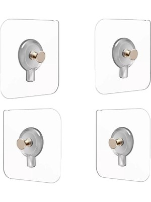 Renas Store Orret Home 4 Adet Yapışkanlı Duvara Monte Vida Kancaları, Iz Bırakmayan Asma Çivi Kancaları Tutucular Vidalar, Banyo Mutfak Oturma Odası Için Dekoratif Tablolar Asmak Için Şeffaf Vida Duvar Çivisi