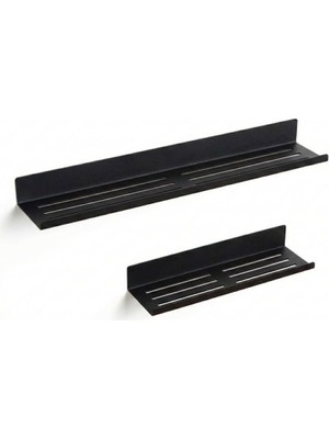 Renas Store Orret Home 2'li Yapışkanlı Siyah Metal Banyo Rafı Seti – Suya Dayanıklı Paslanmaz Çelik Duş Organizeri – Delmeden Duvara Monte Şampuanlık Sabunluk Raf – Modern Mat Siyah Duş Rafı Takımı(2 Li Raf)