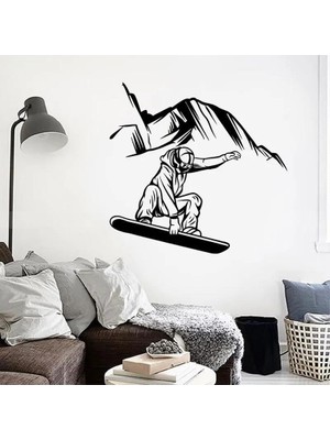 Renas Store Kayak Sporları Duvar Çıkartması Ekstrem Sporlar Duvar Çıkartması Kış Sporları Kayak Oyunu Ev Oturma Odası Yatak Odası Duvar Moda Dekorasyon 59X57CM