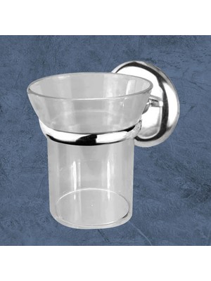 Renas Store BADEM10 Diş Fırçalık Vidalı Banyo Diş Fırçası Kabı Kutusu Krom Kristal