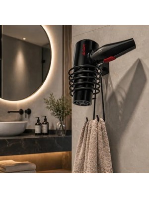 Renas Store Yapışkanlı Fön Makinesi Askısı Saç Kurutma Makinesi Tutacağı, Fön Makinesi Tutacağı,fön Makine Askısı,delme Vidalama Gerektirmez (Fönlük)
