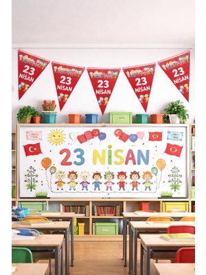 Renas Store 23 Nisan Süsleri 23 Nisan Hediyeleri 10 Lu Üçgen Flama