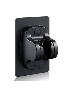 Renas Store Siyah Nano Kendinden Yapışkanlı Banyo Duş Başlığı Askısı 15 kg Taşıma Kapasiteli, Matkap Gerektirmeyen Montaj Yapışkanlı Duş Başlığı Tutucu, Ayarlanabilir Duş Mafsalı Siyah