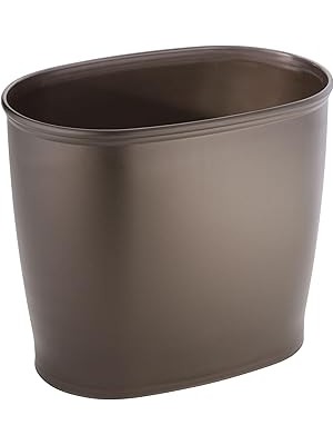 Renas Store Interdesign Kent Oval Çöp Kutusu, Banyo Mutfak Ofis Için, Plastik, 30,5X20,3X25,4CM, Kahverengi