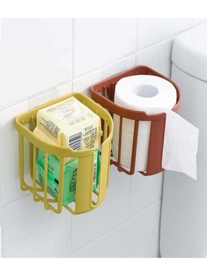 Renas Store Tineke Wc Kağıdı Için Pratik Kolay Monte Edilebilen Yapışkanlı Çok Fonksiyonlu Beyaz Banyo Organizeri