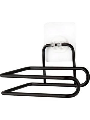 Renas Store Orret Home Yapışkanlı Metal Kağıt Havluluk & Wc Kağıtlığı – Deliksiz, Mat Siyah, Paslanmaz Çelik, Duvara Monte, Şık ve Dayanıklı, Mutfak ve Banyo Için Pratik Kullanım (Wc Kağıtlığı)